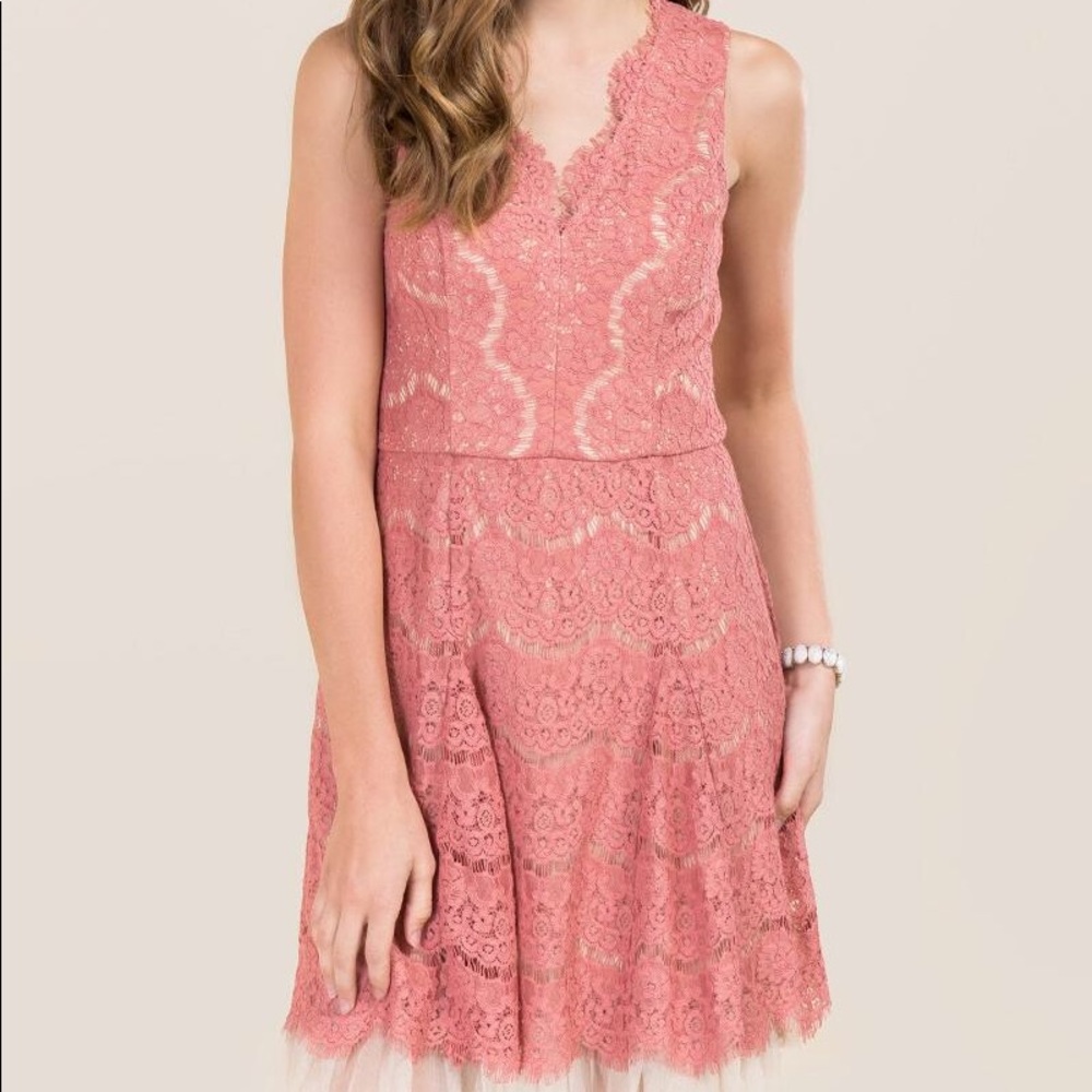 Kyleigh Scallop Neck, A-Line dress